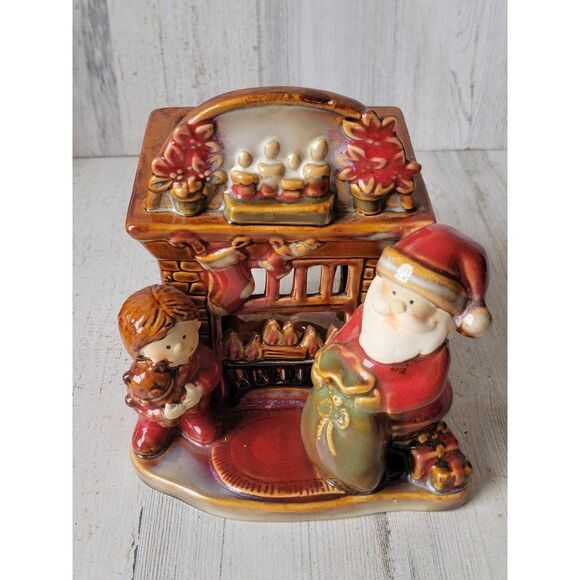Yankee Candle Santa mantle fireplace candle holder Xmas tealight - Picture 4 of 9